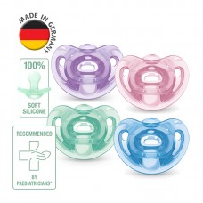 NUK Sensitive Silicone Soother | Pacifier | 100% Soft Silicone | Comfy Orthodontic Pacifier | Recommended by Pediatricians | 1pcs/ Box | Made in Germany